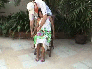 Maa Gets Bound By Her Patio!; Asian Bdsm Gif 