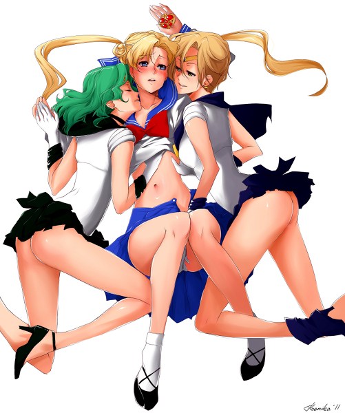 Michiru and Haruka with Usagi; Lesbian 