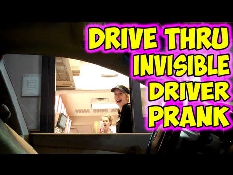 ...; Driver Drivethru Invisible Non Nude Prank 